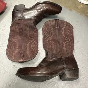 El Dorado Mens Mahogany Brown Calfskin Leather Cowboy Western Boots 8.5 D ED2564